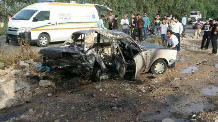 یک کشته و سه مصدوم در حادثه آتش سوزی سواری پیکان در شوش