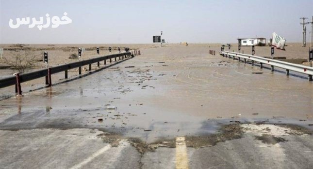 جاده اهواز – آبادان به علت سیلاب بسته شد