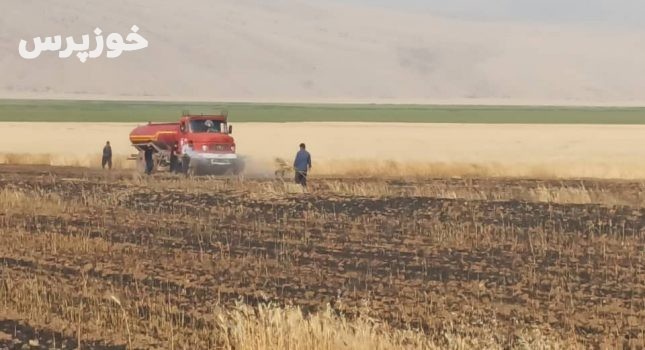 آتش ۴ هکتار از مزارع ایذه را خاکستر کرد