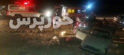 ۴ مصدوم در حادثه واژگونی یک دستگاه وانت بار در روستای هفت شهیدان مسجدسلیمان