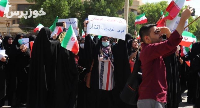 راهپیمایی در اعتراض به اغتشاشات اخیر در دانشگاه چمران اهواز