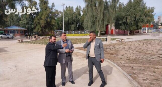 بازدید میدانی شهردار مسجدسلیمان از پروژه تکمیل و بازسازی پارک گل نرگس