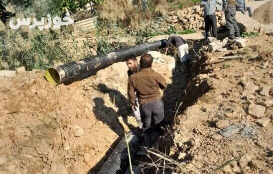 عملیات تکمیل کانال فاضلاب و ساخت حوضچه در منطقه چهاربیشه