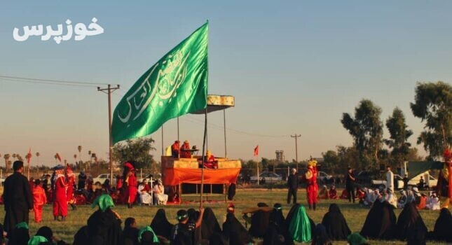 گزارش تصویری خوزپرس از مراسم تعزیه ظهر عاشورا با حضور عاشقان حضرت اباعبدالله الحسین (ع) در  روستای سید محمد تفاخ شهرستان شوش